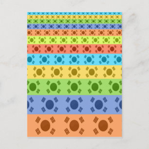 Multi-Coloured Korean Flag Art Print Postcard