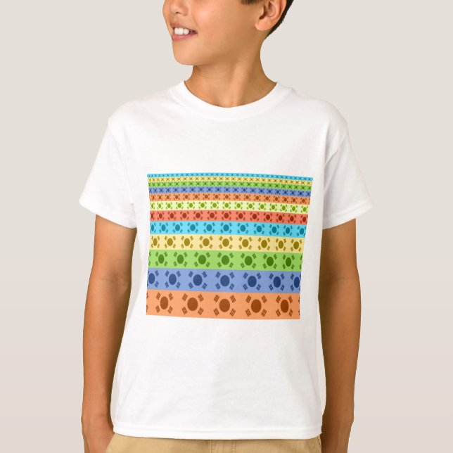 Multi-Coloured Korean Flag Art Print T-Shirt (Front)