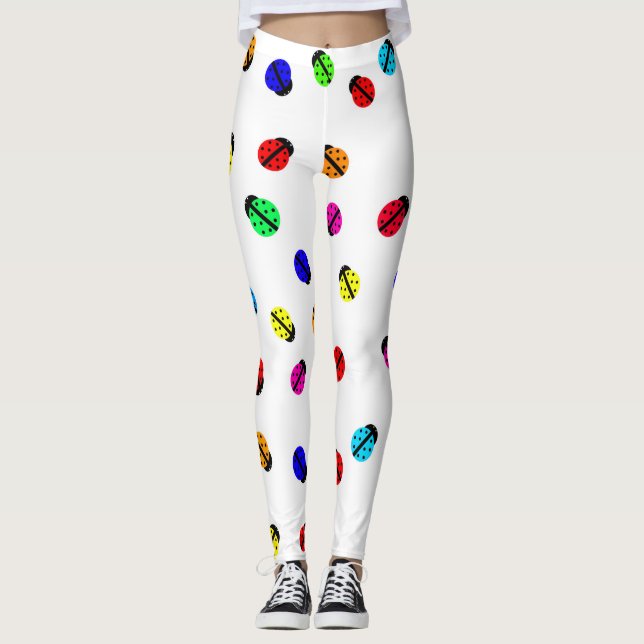 Multi coloured Lady Bugs Leggings (Front)