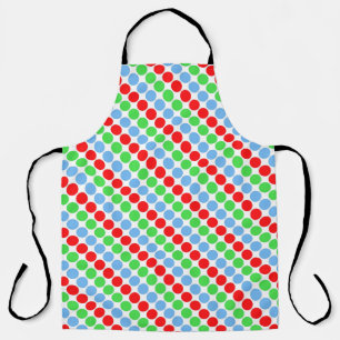 Multi coloured large polka dots retro sixties apron