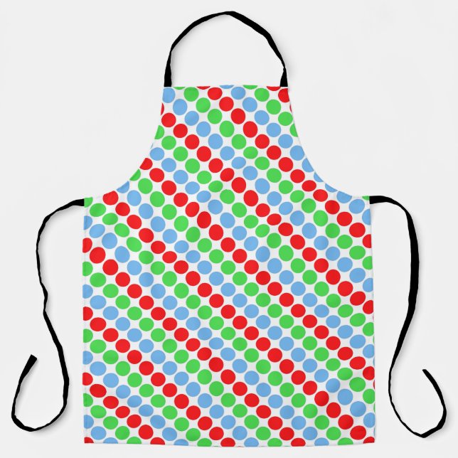 Multi coloured large polka dots retro sixties apron (Front)