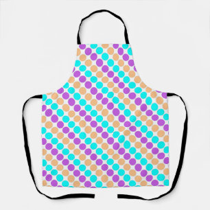 Multi coloured large polka dots retro sixties apron