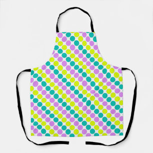 Multi coloured large polka dots retro sixties apron