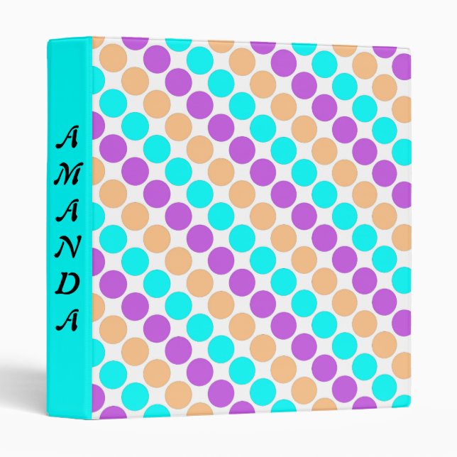 Multi coloured large polka dots retro sixties binder (Front/Spine)