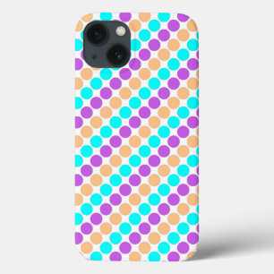 Multi coloured large polka dots retro sixties iPhone 13 case