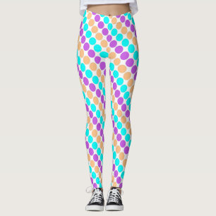 Multi coloured large polka dots retro sixties leggings