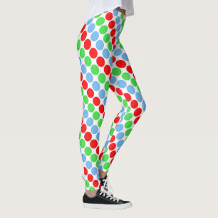 Multi coloured large polka dots retro sixties leggings