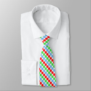 Multi coloured large polka dots retro sixties tie