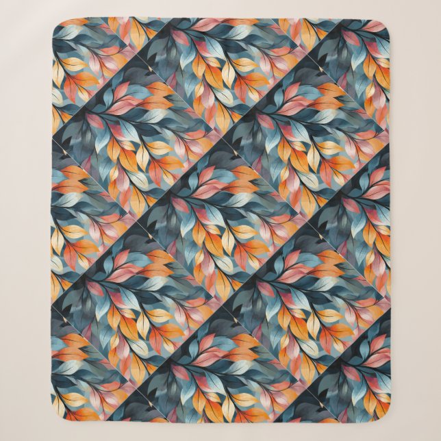 Multi-coloured Leaves  Thunder_Cove  Sherpa Blanket (Front)