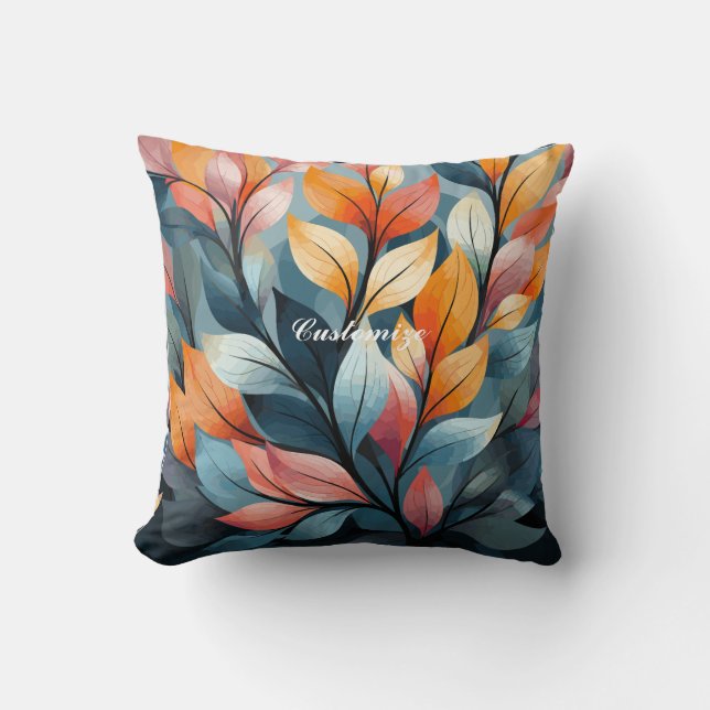 Multi-coloured Leaves  Thunder_Cove  Throw Pillow (Front)