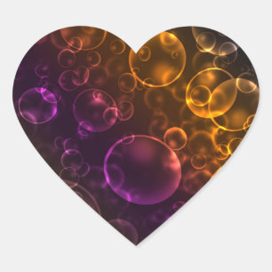 Multi-coloured lenses heart sticker