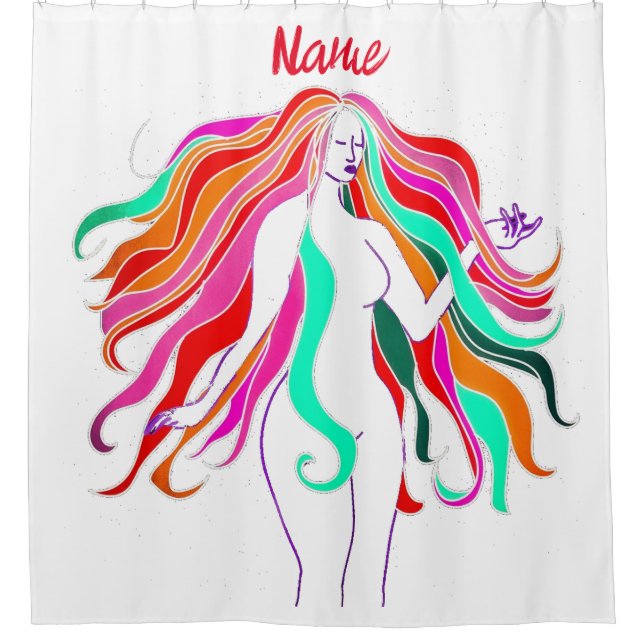 Multi-coloured long-haired goddess Thunder_Cove (Front)
