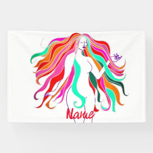 Multi-coloured long-haired goddess Thunder_Cove Banner