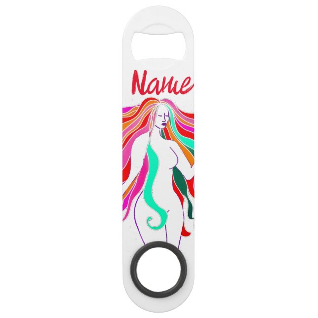 Multi-coloured long-haired goddess Thunder_Cove  Bar Key (Front)
