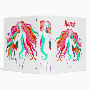 Multi-coloured long-haired goddess Thunder_Cove Binder
