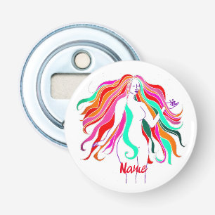 Multi-coloured long-haired goddess Thunder_Cove Bottle Opener