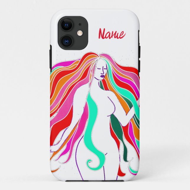 Multi-coloured long-haired goddess Thunder_Cove Case-Mate iPhone Case (Back)