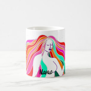 Multi-coloured long-haired goddess Thunder_Cove Coffee Mug