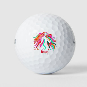 Multi-coloured long-haired goddess Thunder_Cove Golf Balls