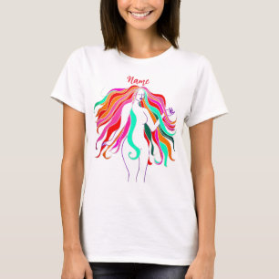 Multi-coloured long-haired goddess Thunder_Cove T-Shirt