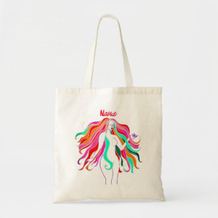 Multi-coloured long-haired goddess Thunder_Cove Tote Bag
