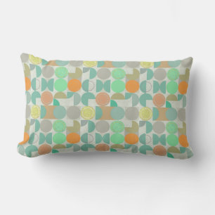 Multi-coloured modern geometric lumbar pillow
