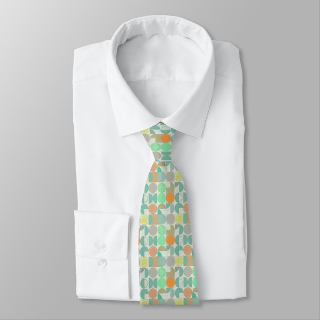Multi-coloured modern geometric  neck tie (Tied)