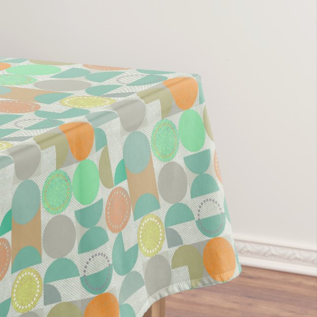 Multi-coloured modern geometric  tablecloth (In Situ)