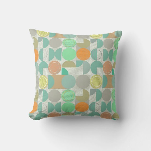 Multi-coloured modern geometric   throw pillow (Front)