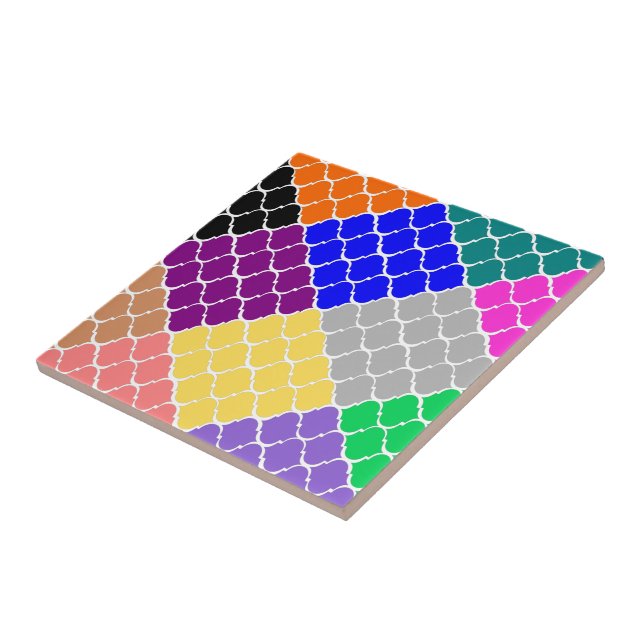 Multi Coloured Moroccan Style Tile (Side)