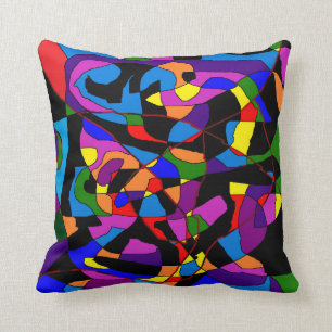 Multi coloured mosaic design by Archie Throw Pillow
