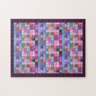 Multi-coloured Mosaic Squares Jigsaw Puzzle