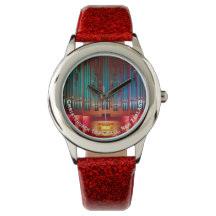 Multi-coloured organ pipes