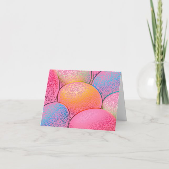 Multi coloured pastel Easter eggs Holiday Card (Front)