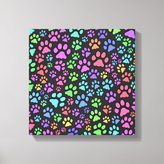 Multi-Coloured Paw Print Design (Front)