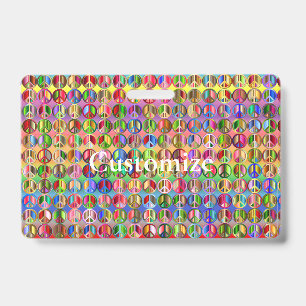 Multi-coloured peace symbols pattern Thunder_Cove Badge