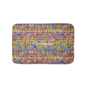 Multi-coloured peace symbols pattern Thunder_Cove Bath Mat