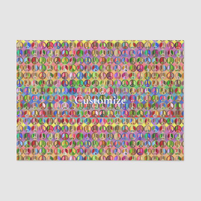 multi-coloured peace symbols pattern tissue paper (Front)