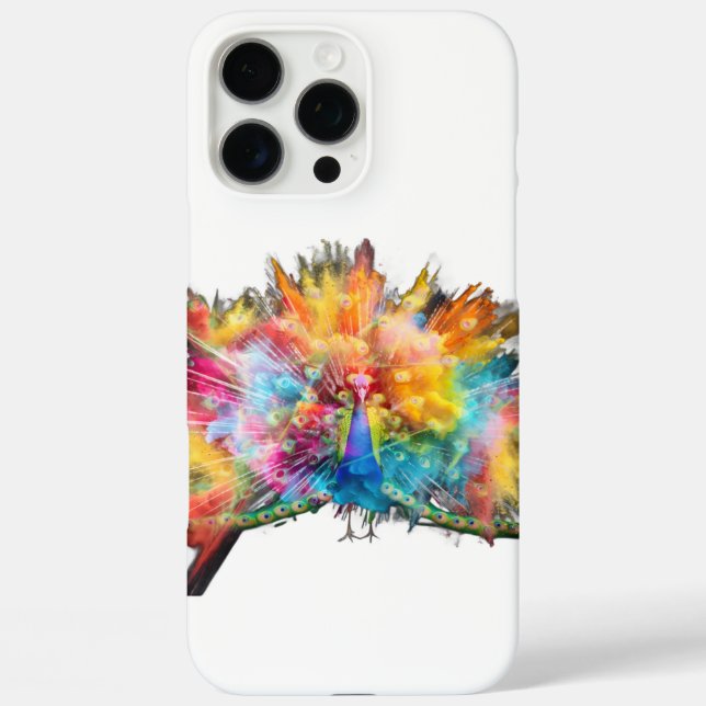 Multi coloured peacock I-phone case (Back)