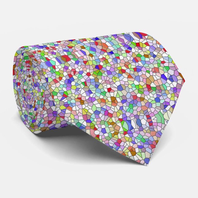 Multi coloured pebble stone print tie (Rolled)