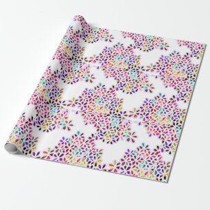 Multi-Coloured Petal Flowers Pattern Wrapping Paper