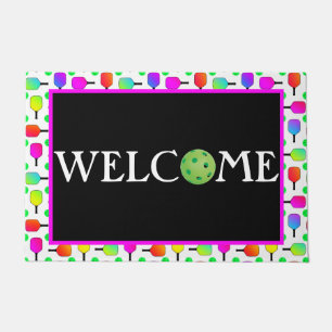 Multi-Coloured, Pickleball Paddle & Balls, Welcome Doormat