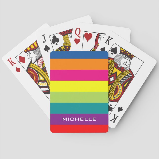 Multi coloured playing cards with colourful (Back)