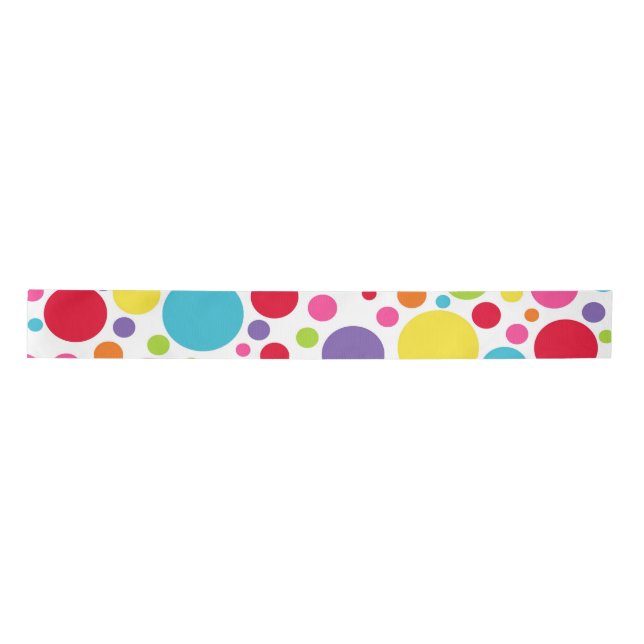 Multi Coloured Polka Dot Ribbon Satin Ribbon (Front)