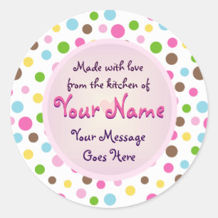 Multi-Coloured Polka Dots Cookie Sticker