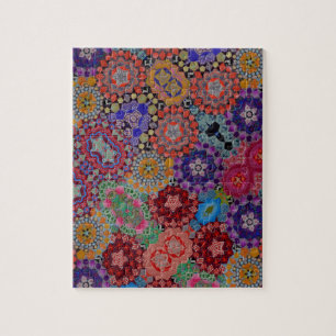 Multi-coloured Quilt Pattern Jigsaw Puzzle