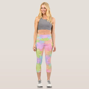 Multi coloured rainbow design capri leggings