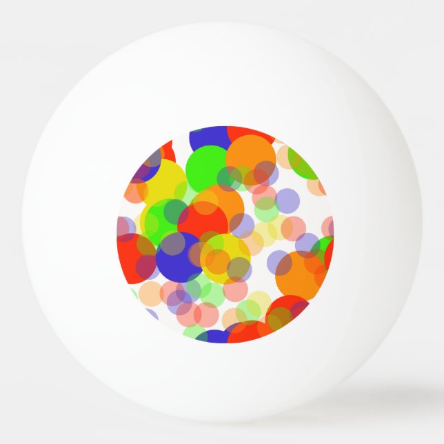 Multi Coloured Rainbow Polka Dot Bubbles   Ping Pong Ball (Front)