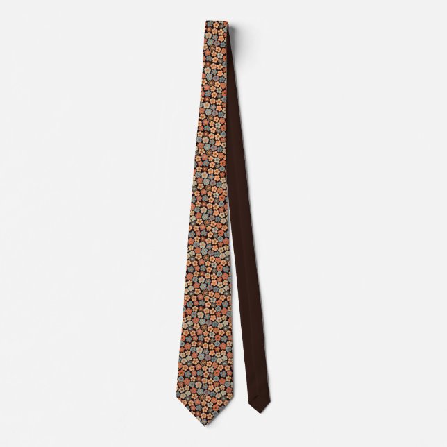 Multi-Coloured Retro Floral Tie (Front)