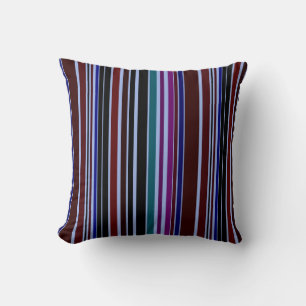 Multi Coloured Retro Stripes Art Design Abstract Throw Pillow